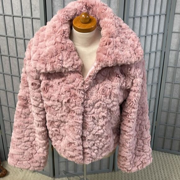 Gabby Isabella Pink Faux Fur Jacket - Picture 2 of 9